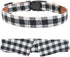 Cotton Dog Collar with Bowtie, Comfortable Adjustable Lapel Design for Small Medium Large Pets (Black White, L 14-22in)