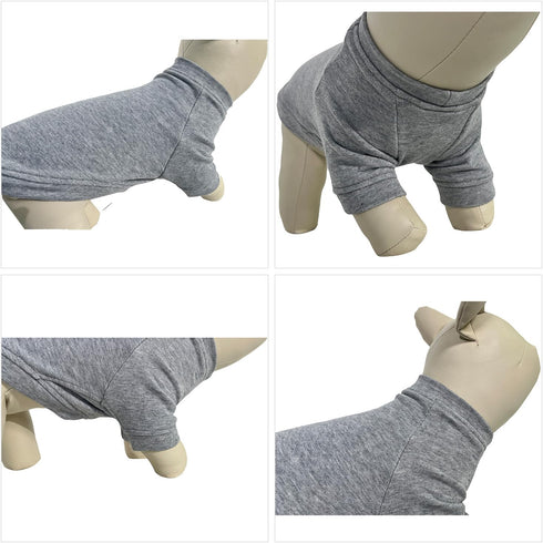 Lovelonglong Dog Pullover Sweatshirt for Small Medium Large Dogs, Gray XL, Autumn Winter T-Shirts