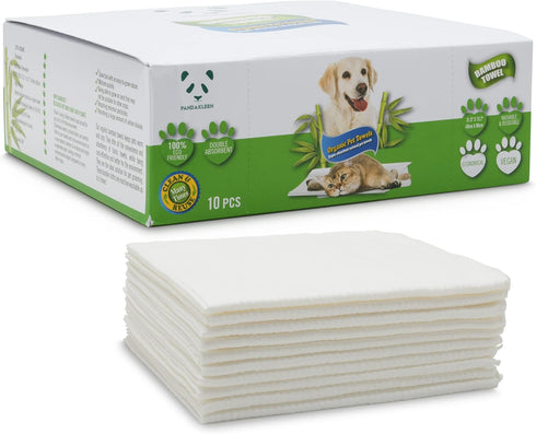 Bamboo Pet Towel 10 PCS, Reusable Machine Washable Paper Towels for Dogs, Cats, and Other Pets