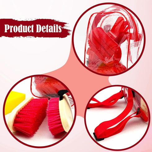 Aymzbd 11x Set Horse Grooming Kit,Cleaning Tools Gift Horses Care Supplies Horse Brush for Horseriders Shedding Owners
