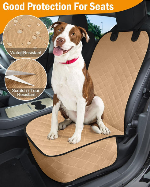 Dog Car Seat Covers Waterproof, Scratch-Proof Pet Front Cover for Cars, Nonslip Pet Passenger Seat Cover Protector