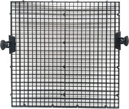 TIHOOD 4PCS Aquarium Divider Tray, Plastic Grid Egg Crate Light Diffuser with 8PCS Sucker Clip