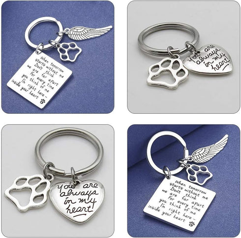 Oubaka Pet Memorial Keychain Gift, Remembrance Keychain for Pet Loss Sympathy