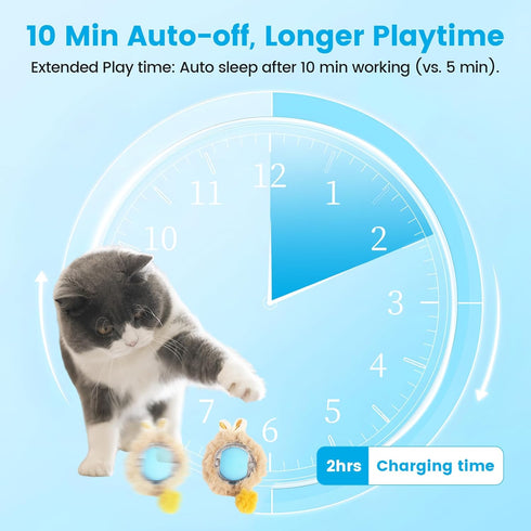 TAIMUTTAL 28 Inch 3 Interactive Cat Toys, Automatic Cat Play Hunting Mat Toy, Motion Activated Fast Moving Ball Hide