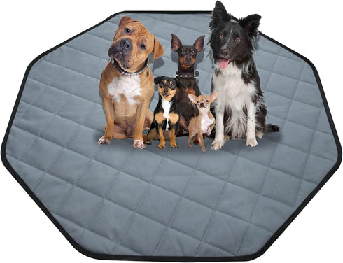 Washable Pee Pads for Dogs, 24" Pet Playpen Mat Octagon 8 Panels