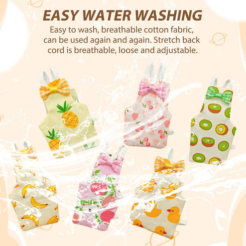 AQOYNQ 6 PCS Bird Diaper, Parrot Diaper Flight Suit, Cute Pigeon Pants, Waterproof Inner, Reusable, Suitable