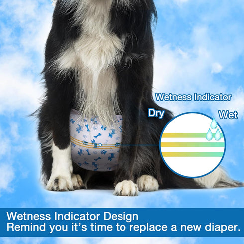 20pcs Pet Soft Male Dog Diapers - Disposable Male Dog Wraps Wetness Indicator, Puppy Diapers Male for Excitable