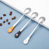 6 Pieces Stainless Steel Pet Food Spoon Set, Cute Cat Claw Silicone Handle (White, Black, Orange)