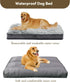 Dog Bed for Extra Large Breeds, Deluxe Plush Crate Beds, Comfy Kennel Pad, Waterproof, Removable Washable Cover