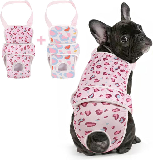 2 Pcs Dog Diaper Suspenders Female, Washable Dog Panties for Dogs in