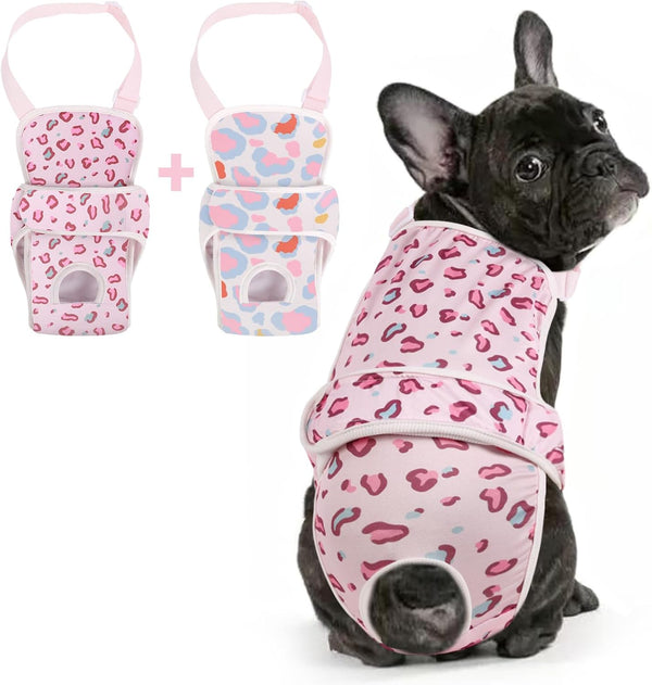 2 Pcs Dog Diaper Suspenders Female, Washable Dog Panties for Dogs in