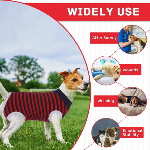 Recovery Suit for Dogs, Pet Recovery Suit After Surgery, Male Female Dog Neuter, Striped Abdominal Surgical Suit,