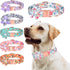 Dog Collar with Rhinestone Flower, Cute Floral Pattern for Female Dogs, Detachable Rhinestone Flower, Purple Flowers, M