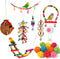Bird Toys 17 Pcs Hanging Chewing Toys, Climbing Ladder Coconut Bird Cage Toys for Cockatiels, Conures, Finches, Budgies