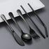Portable 4pcs Utensils Set with Case, Stainless Steel Reusable Silverware for Lunch, Camping, School, Travel (Grey).