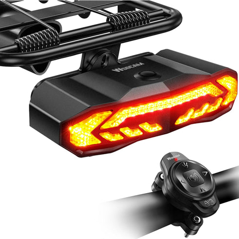 WSDCAM Bike Cargo Rack Tail Light with Turn Signals, USB C Rechargeable Bicycle Safety Light