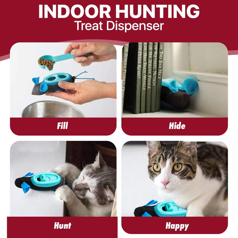 SPOT Doc and Phoebe's Cat Hunting Snacker, Interactive Indoor Treat Dispenser, Pack of 1 Mouse