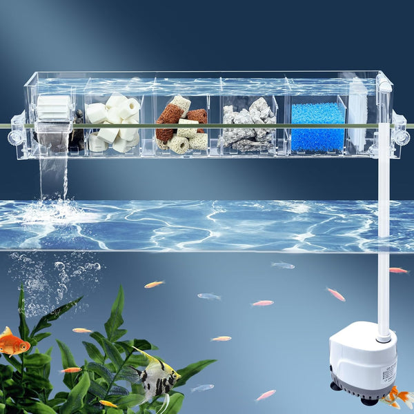 Premium Multi-Layer Aquarium Filter for 5 to 30 Gallon Fish Tanks, Low-Noise Operation