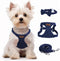 Dog Harness and Leash Set, XS No Pull Adjustable Puppy Harness with Denim Blue Leash and Collar for Small Dogs