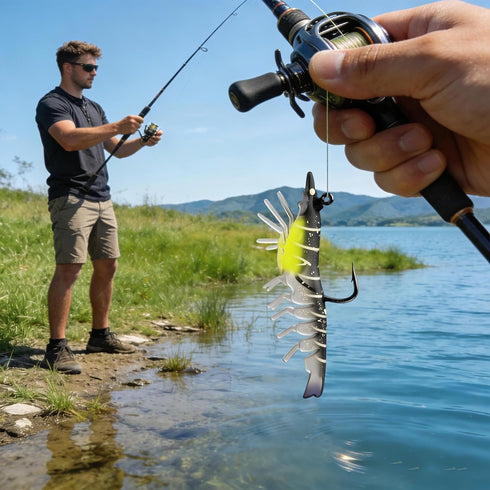 Genrico Set Shrimp Lures for | Realistic and Vibrant PVC Swimbait | Artificial Shrimp Lures and Baits | for r