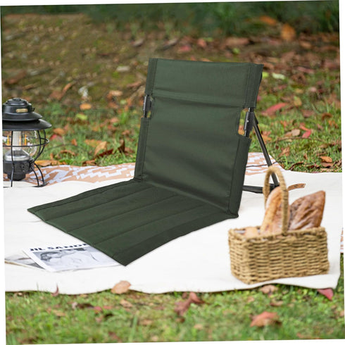 Comebachome 500g Foldable Beach Chair with Back Rest, Portable Sunbathing Recliner, Heavy Duty, Dark Green