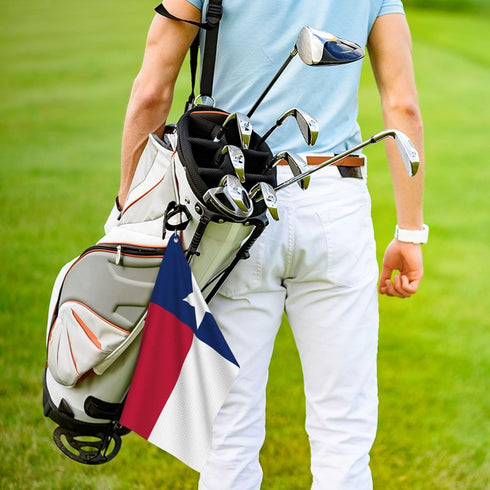 Texas Flag Golf Towel - Microfiber Towel with Carabiner Clip for Golf Bag Men and Women Accessories