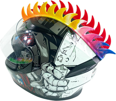 Helmet Mohawk Wig Adhesive Mohawk for Motorcycle, Bicycle, Ski, Snowboard Helmet, Cosplay Wig Silicone Hawk