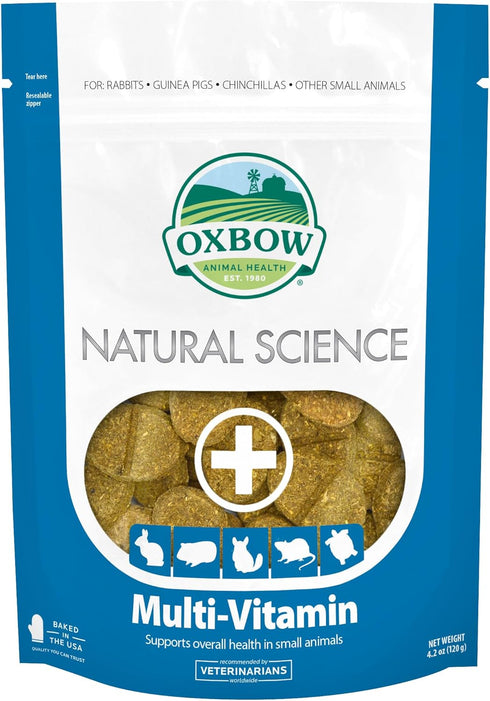 Oxbow Animal Health Natural Science Multi-Vitamin, 4.2 oz Bag for Rabbit & Guinea Pig, High Fiber Supplement