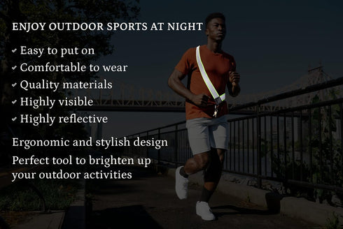 Reflective Sash - High Visibility Safety Gear for Walking at Night, Reflective Dog Walking Gear for Outdoor Activities