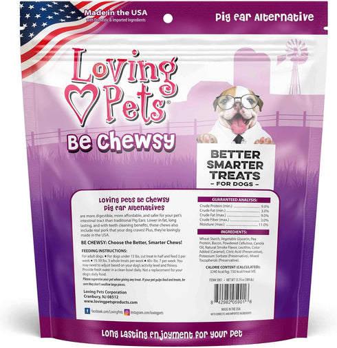 Loving Pets - Be Chewsy Pig Ear Alternative for Dogs Pig Ear Dog Treats for Small, Medium & Large Dogs (10 Pack)