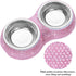 Soleebee Bling Crystal Rhinestones Pet Feeder/Bowls for Small Cats and Dogs (Pink)
