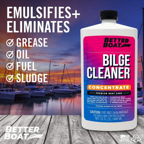 Premium Boat Bilge Cleaner, Marine Concentrate for Heavy Duty Cleaning, Removes Grease, Oil, and Fuel, Ideal Boat Soap