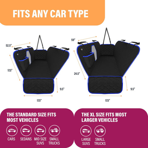 Hammock, Active Pets Dog Car Seat Cover for Back Seat, Waterproof Pet Protection SUV Truck Car Backseat Protector