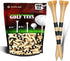 SAPLIZE Bamboo Golf Tees Pack of 100 or 150 - Four Size Options, Stable and Reliable Natural Color Golf Tees