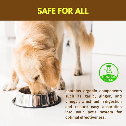 Flea Free Organic Food Supplement for Dogs - Anti-Flea Vitamins, Chemical-Free Multivitamin, 32 oz