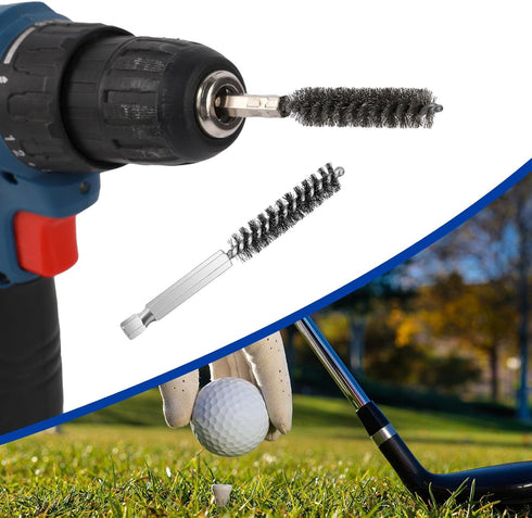 Stainless Steel Golf Clubs Head Hosel Brush, Wire Brush for Cleaning Golf Shaft Ferrules, Electric Drill Tool
