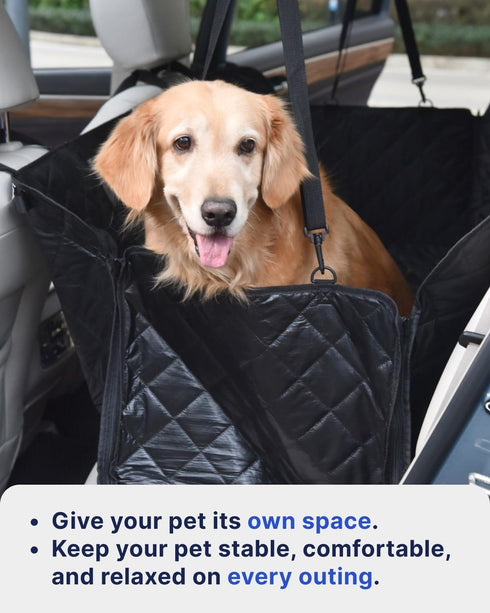 600D pettycare Dog Car Seat Cover for Back Seat, Heavy Duty Waterproof & Scratch-Resistant for Car with Side Flap, Pet