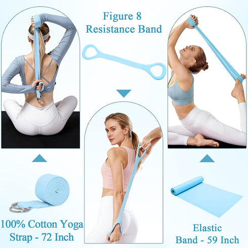 IyenFit Set 5 14 inch Sets Pilates Ring and Small Ball for Women with Resistance Bands, Magic Circle Home Workout
