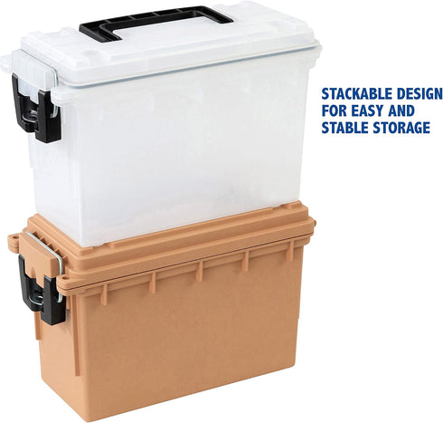 Sheffield 12635 Translucent Field Box, Ammo Storage Box for Pistol, Rifle, Shotgun, Water Resistant, Made in USA