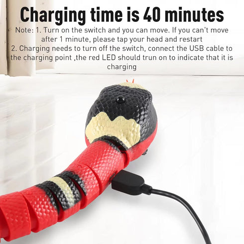 FauKait Cat Toys Snake Interactive,Kitten Toys,Realistic Smart Sensing Snake Toy,USB Rechargeable,Automatically Sense