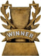 Winner Cup Trophy, 6 Inch Tall, Champion Golden Laurel Wreath Award, Engraved Plate on Request