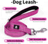 IVY&LANE Reflective Dog Collar and Leash Set, Breathable Nylon Pet Collar, Adjustable Neoprene Padded for Small Medium