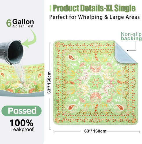 63" 63", Extra Large Washable Dog Pad x XL Reusable Whelping Mat for Dogs, Massive Waterproof Puppy Training Pad