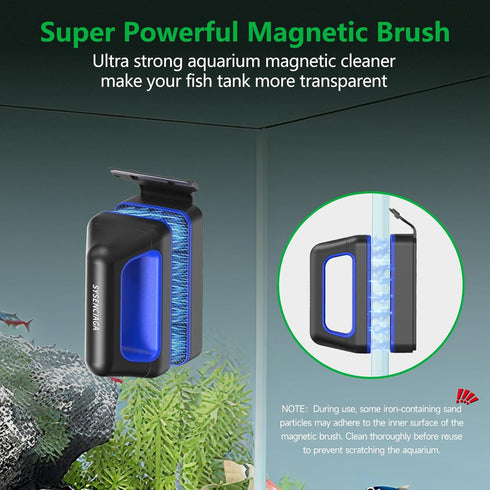 SYSENCIAGA 0.2-0.6 Inch Aquarium Magnet Glass Cleaner, Double-Sided Detachable & Floating Algae Scraper for Fish Tank