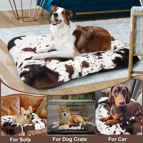 Dog Bed Crate Pad - Soft Fluffy Cushion for Small Dogs, Anti-Slip Comfy Mat for Dog Crate