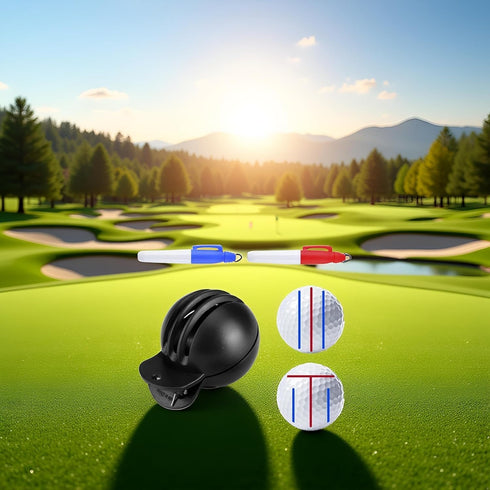Yxinjy 1 2 Fade-Resistant Golf Ball Liner, Alignment Tool with Golf Ball Stamp Markers, Advanced Design Ball Marking