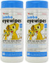 Petkin Jumbo Pet Eye Wipes, 80 Extra Moist Wipes, 2 Pack - Natural Formula for Dirt, Discharge, Tear Stains