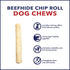 Pet Factory 100% Made in USA Beefhide 5" Chip Rolls Dog Chew Treats, Natural Flavor, 22 Count/1 Pack