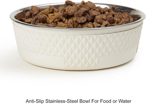 PetRageous Kona Stainless Steel Dog Bowl - 6.5-Cup Non-Slip, Dishwasher Safe, 8.5-Inch Diameter for Large Dogs