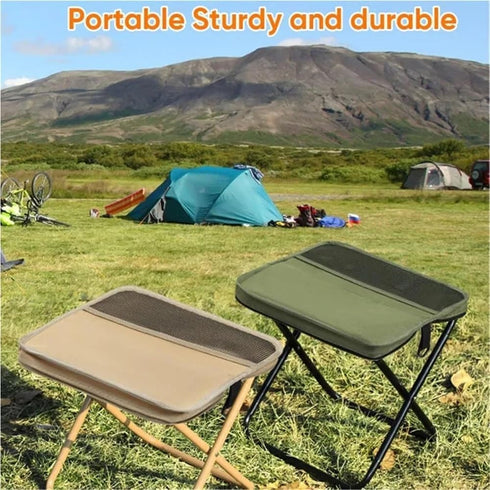 Qiyraexy Backpack Foldable Stool, Mini Outdoor Camping Stool, Portable Collapsible Chair with Carry Bag for Fishing